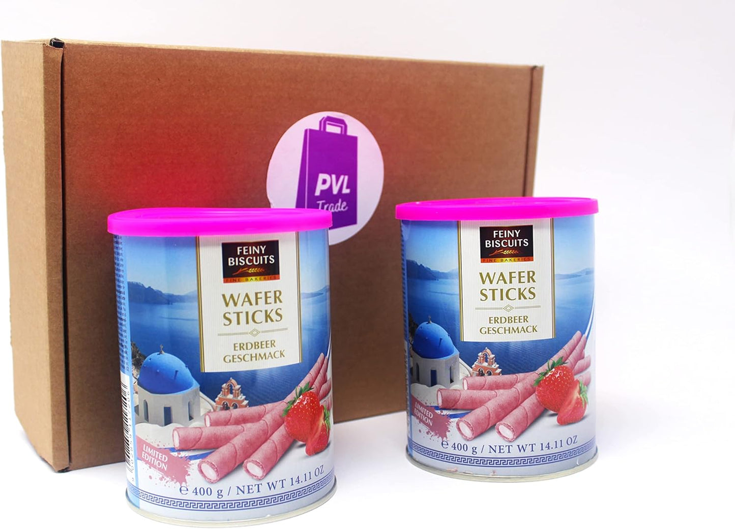 Wafer rolls with Strawberry flavoured cream 400g (Pack of 2)