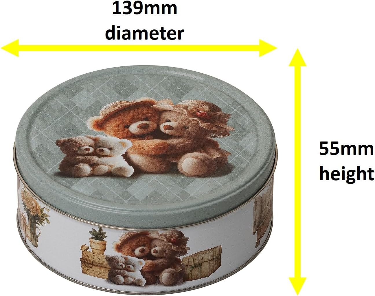 Jacobsen's of Denmark Danish Butter Cookies in Cute Teddies Tin 150g - SMALL TIN SIZE - Teddy Hugs - Biscuit Gift for Women, Men & Kids - Mothers Day Gifts