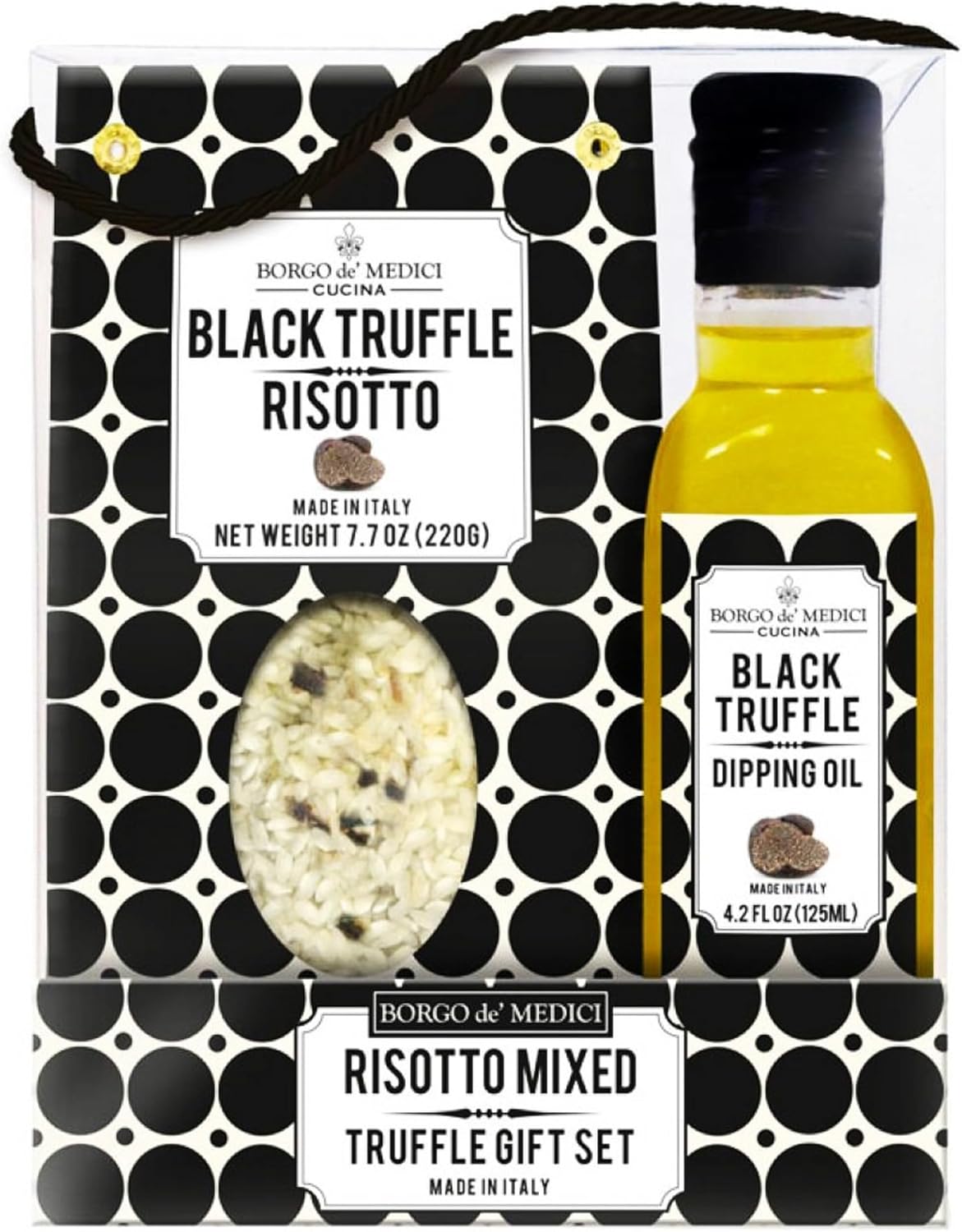 Italian Black Truffle Oil and Risotto Rice Kit Gift Set For Cooking and Seasoning