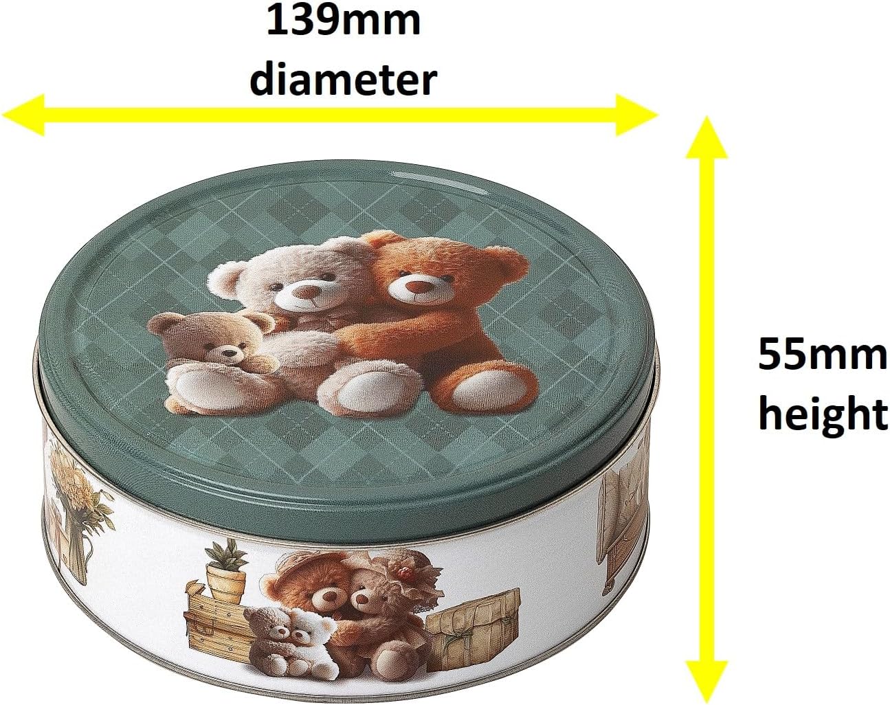 Jacobsen's of Denmark Danish Butter Cookies in Cute Teddies Tin 150g - SMALL TIN SIZE - Teddy Cuddle - Biscuit Gift for Women, Men & Kids - Mothers Day Gifts