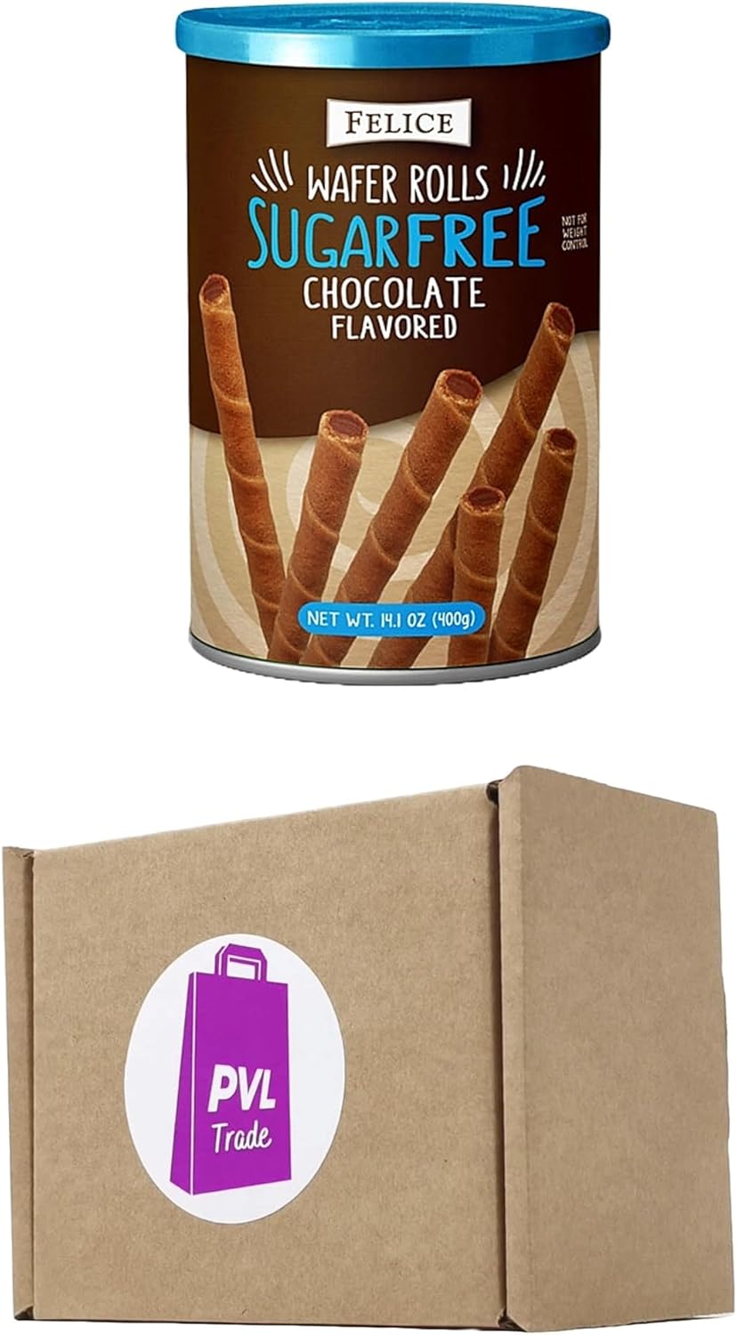 Felice Sugar Free Chocolate Flavoured Wafer Rolls 400g Tin