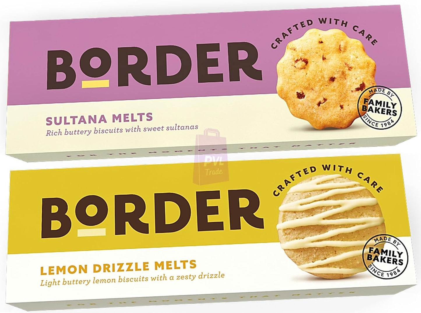 Delicious Border BIscuit Selection - 2x Sultana Melts & 2x Lemon Drizzle Melts - Suitable for Vegetarians