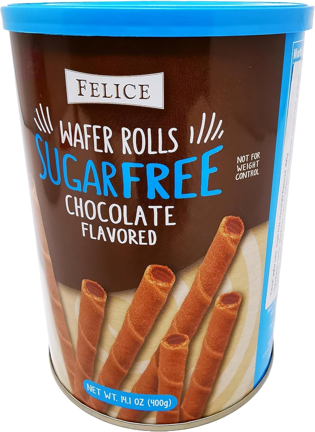 Felice Sugar Free Chocolate Flavoured Wafer Rolls 400g Tin
