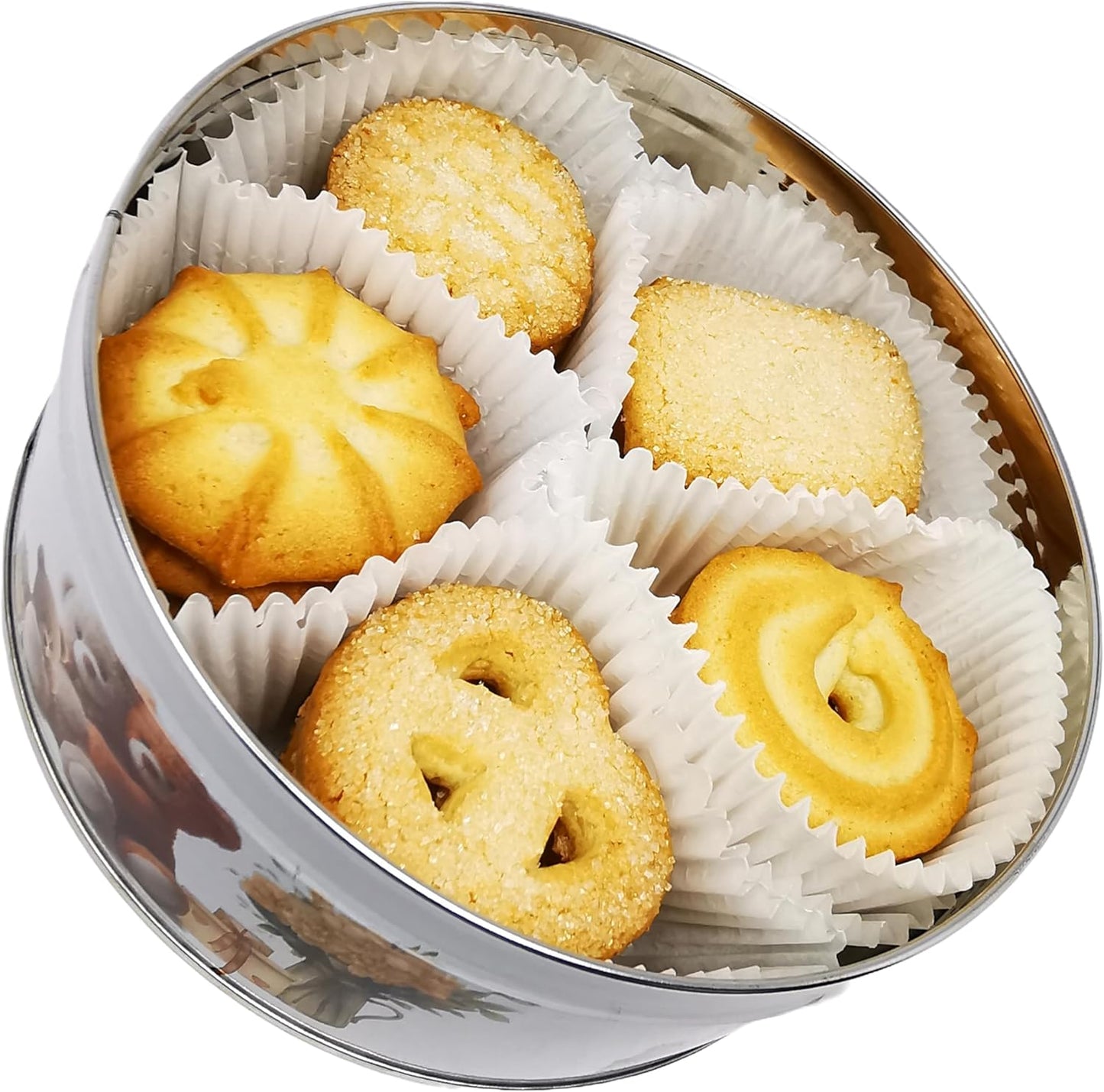 Jacobsen's of Denmark Danish Butter Cookies in Cute Teddies Tin 150g - SMALL TIN SIZE - Teddy Cuddle - Biscuit Gift for Women, Men & Kids - Mothers Day Gifts