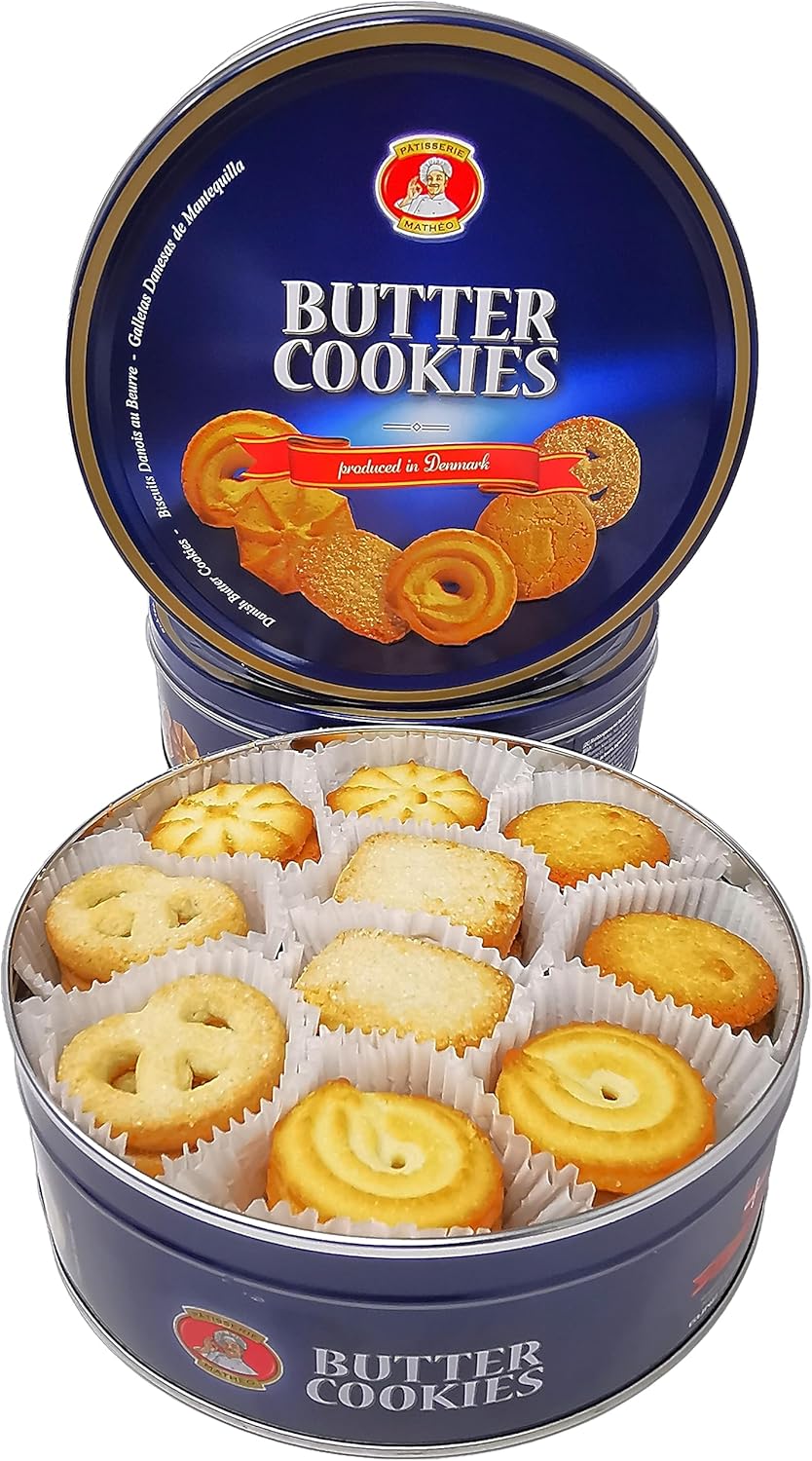 The Original Danish Recipe Butter Cookies Assortment 454g (16 Ounce)