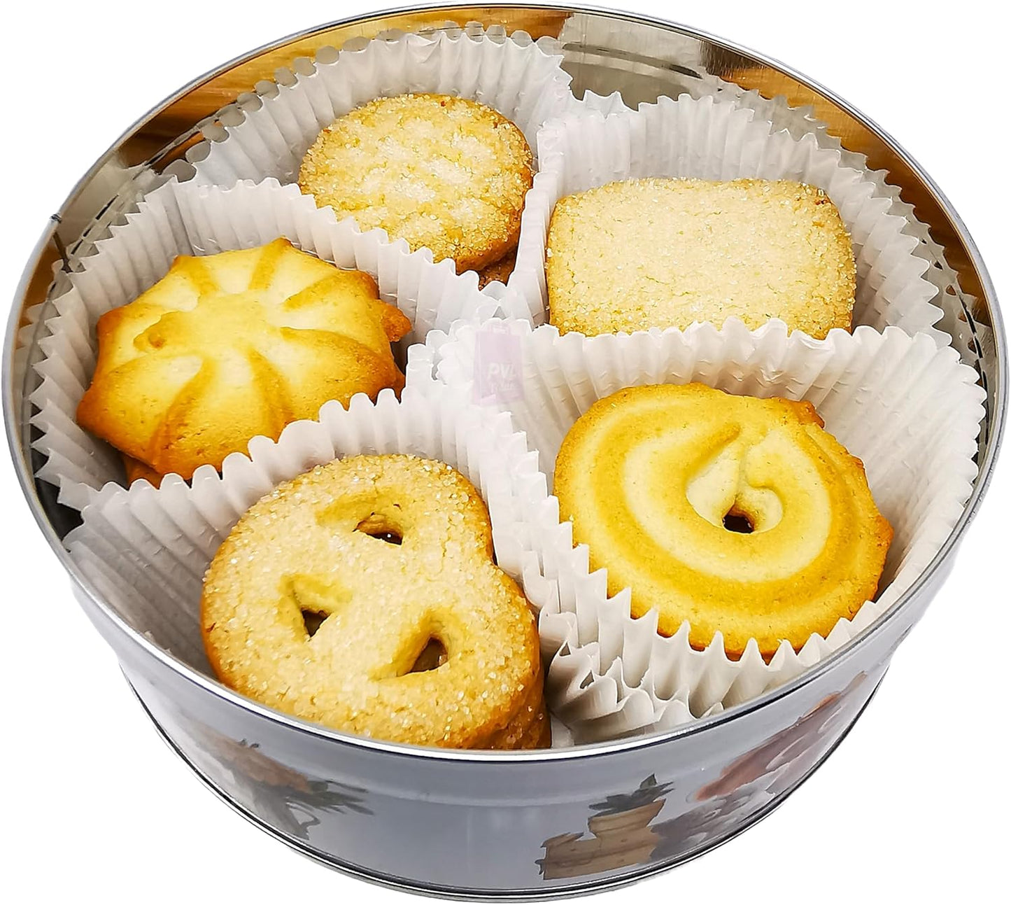 Jacobsen's of Denmark Danish Butter Cookies in Cute Teddies Tin 150g - SMALL TIN SIZE - Teddy Cuddle - Biscuit Gift for Women, Men & Kids - Mothers Day Gifts