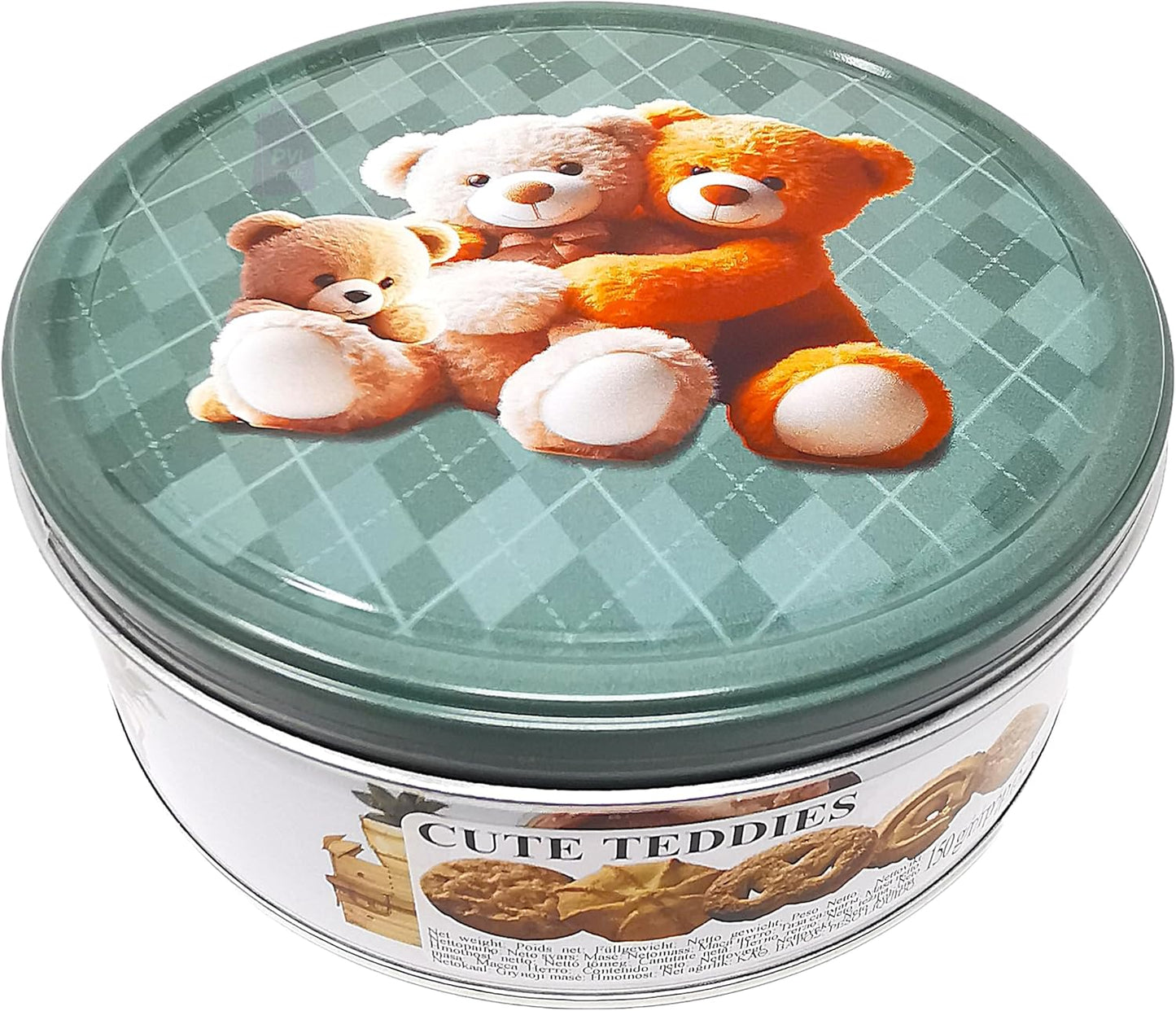 Jacobsen's of Denmark Danish Butter Cookies in Cute Teddies Tin 150g - SMALL TIN SIZE - Teddy Cuddle - Biscuit Gift for Women, Men & Kids - Mothers Day Gifts