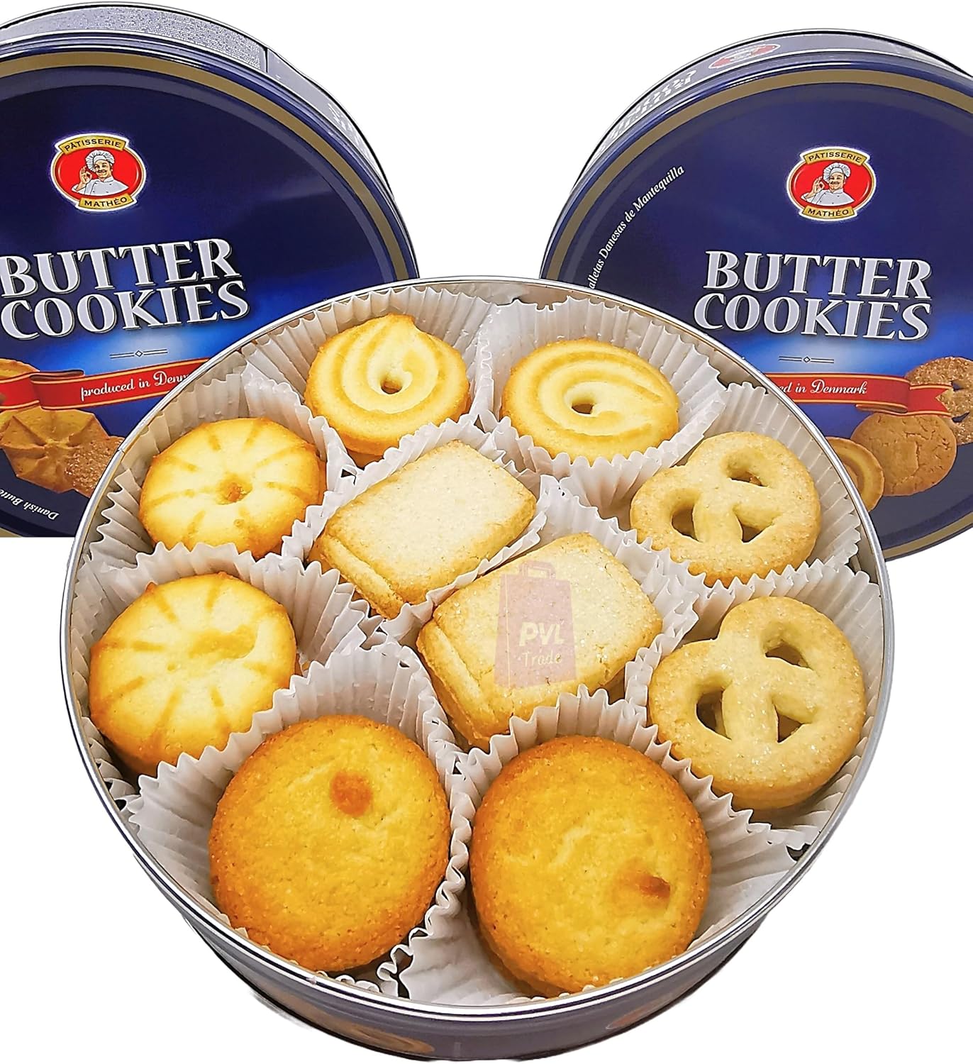 The Original Danish Recipe Butter Cookies Assortment 454g (16 Ounce)