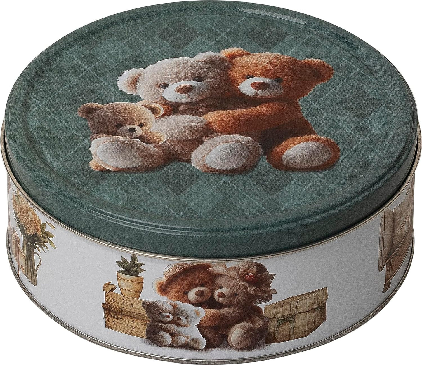 Jacobsen's of Denmark Danish Butter Cookies in Cute Teddies Tin 150g - SMALL TIN SIZE - Teddy Cuddle - Biscuit Gift for Women, Men & Kids - Mothers Day Gifts