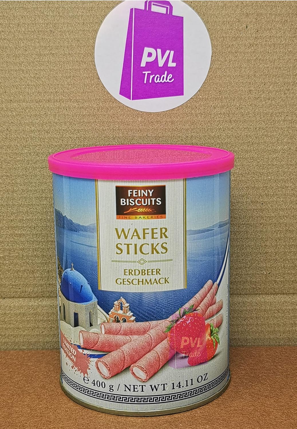 Wafer rolls with Strawberry flavoured cream 400g (Pack of 2)