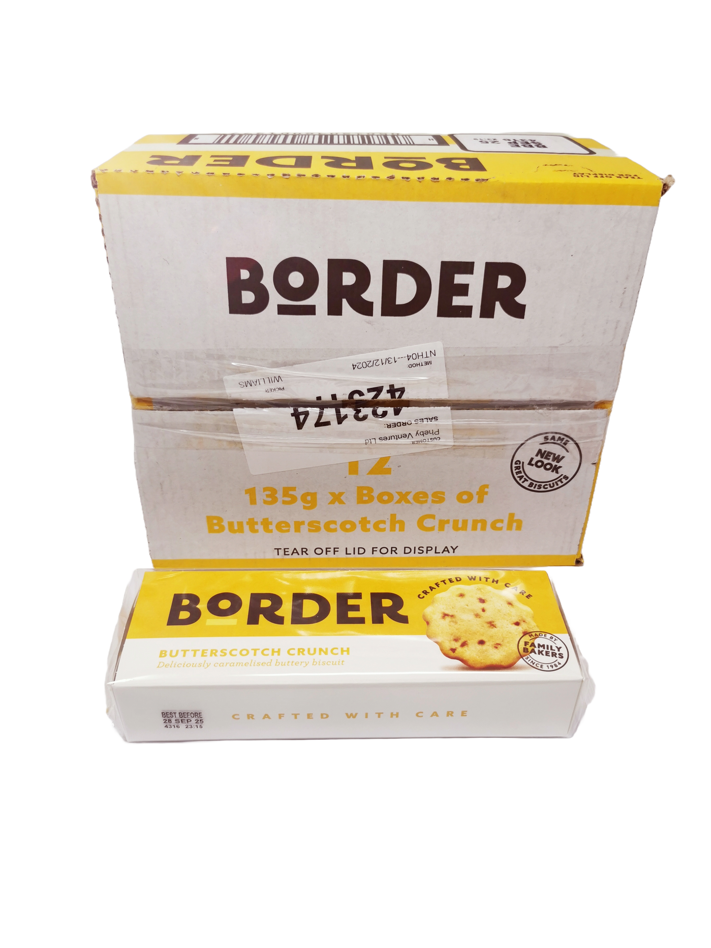 Borders Biscuit Butterscotch Crunch 135g | Pack of 12
