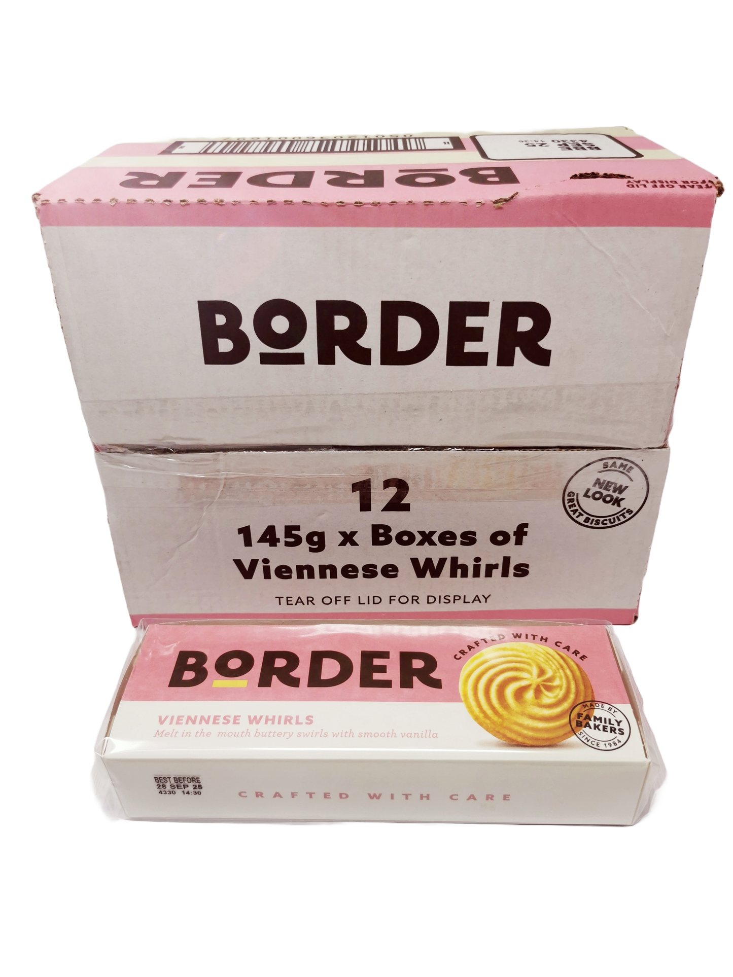 Borders Biscuit Viennese Whirls 145g | Pack of 12
