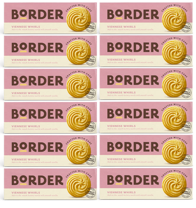 Borders Biscuit Viennese Whirls 145g | Pack of 12