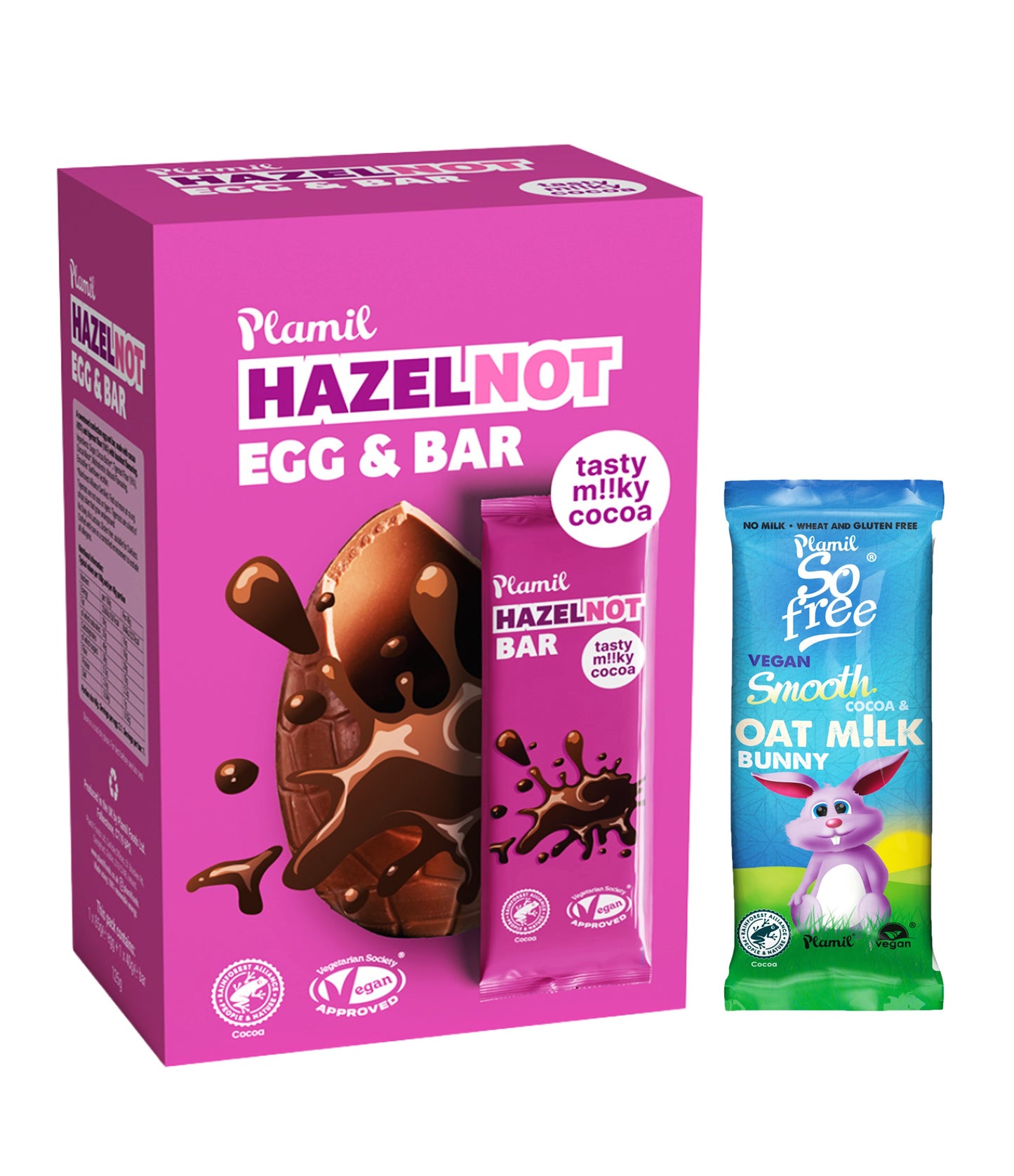 Plamil Vegan HazelNOT Easter Egg & Bar with Oat Milk Choco Easter Bunny