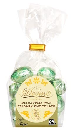 Vegan Chocolate - Divine Dark Chocolate Easter Egg 90g, Dark Mini Eggs 152g & Dark Chocolate Bar 90g - Easter Gifts