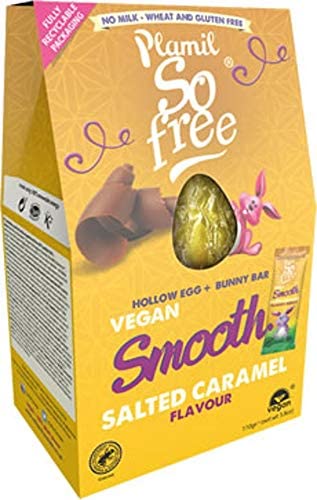 So Free Chocolate Easter Egg Collection by Plamil (Milk, White & Salted Caramel) - Vegan - Organic - Gluten Free - Dairy Free - Wheat Free - Suitable for Coeliacs