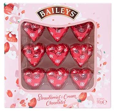 Baileys Strawberries and Cream Hearts Chocolate Box - Gift for Anniversaries, Birthdays, Thank Yous, Valentine's Day and Mother's day