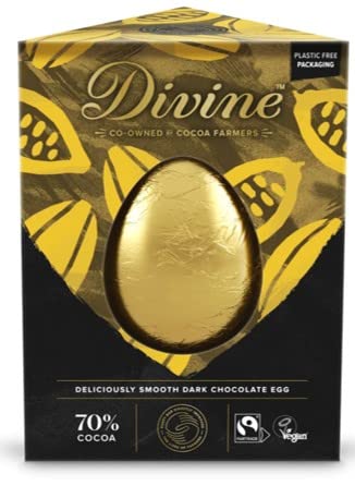 Vegan Chocolate - Divine Dark Chocolate Easter Egg 90g, Dark Mini Eggs 152g & Dark Chocolate Bar 90g - Easter Gifts
