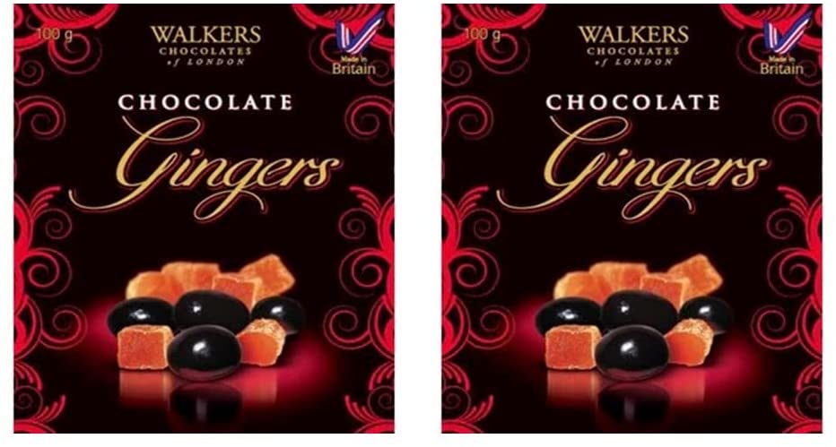 Walkers Chocolate Gingers - Smooth Rich Dark Chocolate (2x100g)