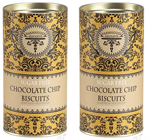 Farmhouse Biscuits Sugar Free Chocolate Chip Biscuits Gift Tube (Pack of 2)