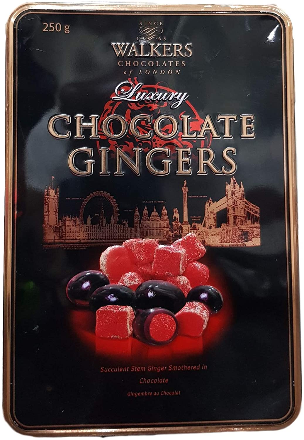 Walkers Luxury Chocolate Gingers Tin 250g