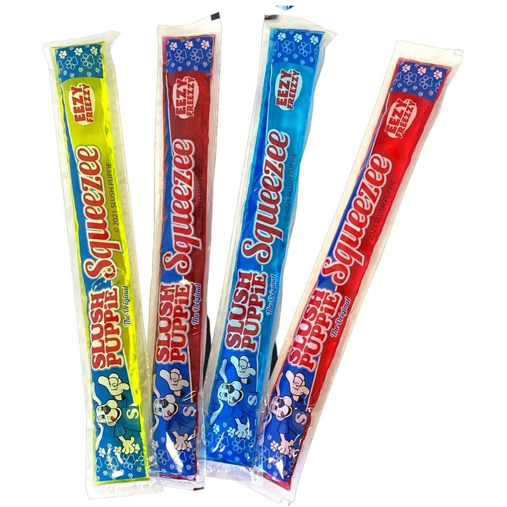Slush Puppie The Original Squeezee Freeze Pops Ice Lolly Poles, 4 Flavour Pack