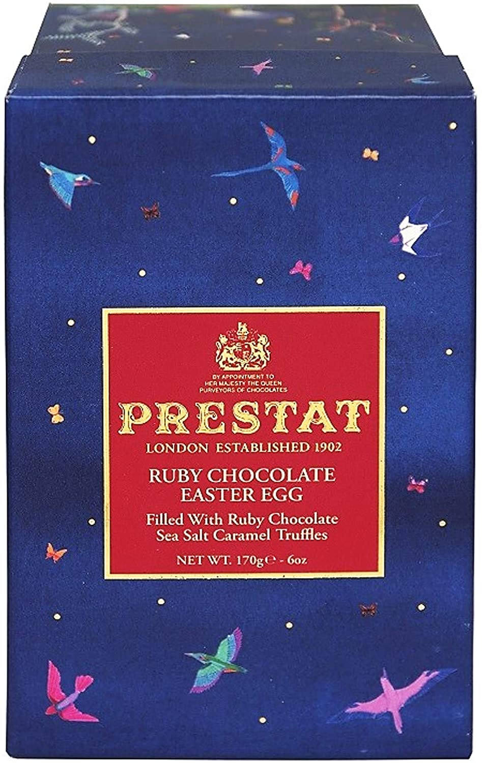 Prestat Ruby Chocolate Easter Egg Filled with Sea Salt Truffles