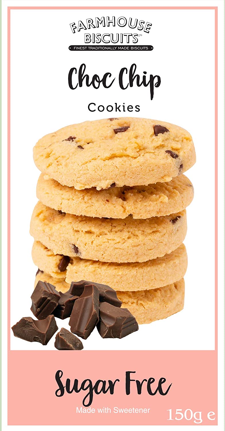 Farmhouse Sugar Free Cookies Selection - Viennese Shorties, Oat Crunch Cookies, Ginger Cookies & Choc Chip Cookies