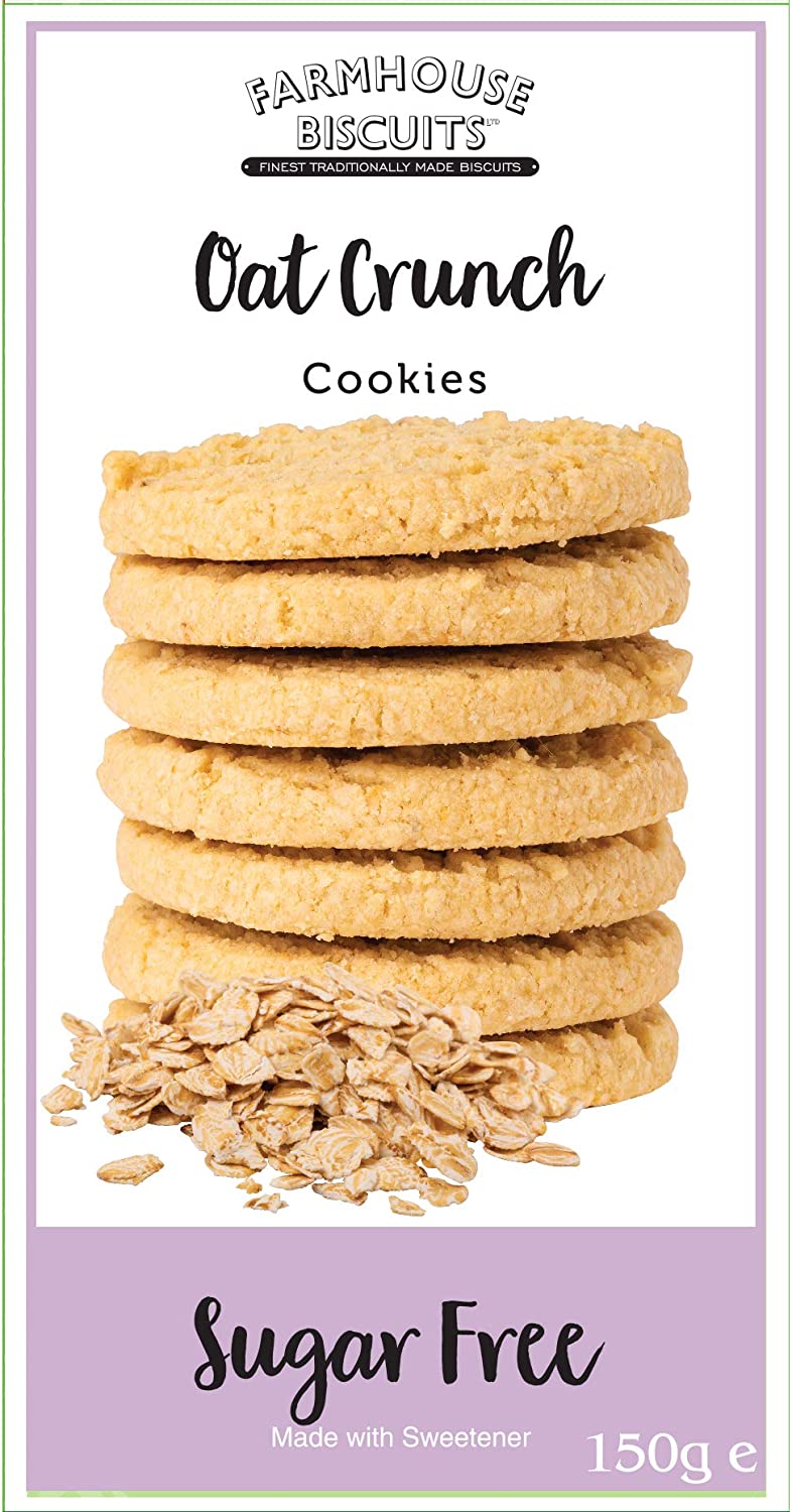 Farmhouse Sugar Free Cookies Selection - Viennese Shorties, Oat Crunch Cookies, Ginger Cookies & Choc Chip Cookies