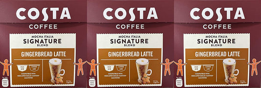 Costa NESCAFE ® Dolce Gusto ® Compatible Gingerbread Latte Coffee Pods - Pack of 3 (16 Pods per Pack, 48 Pods in Total)