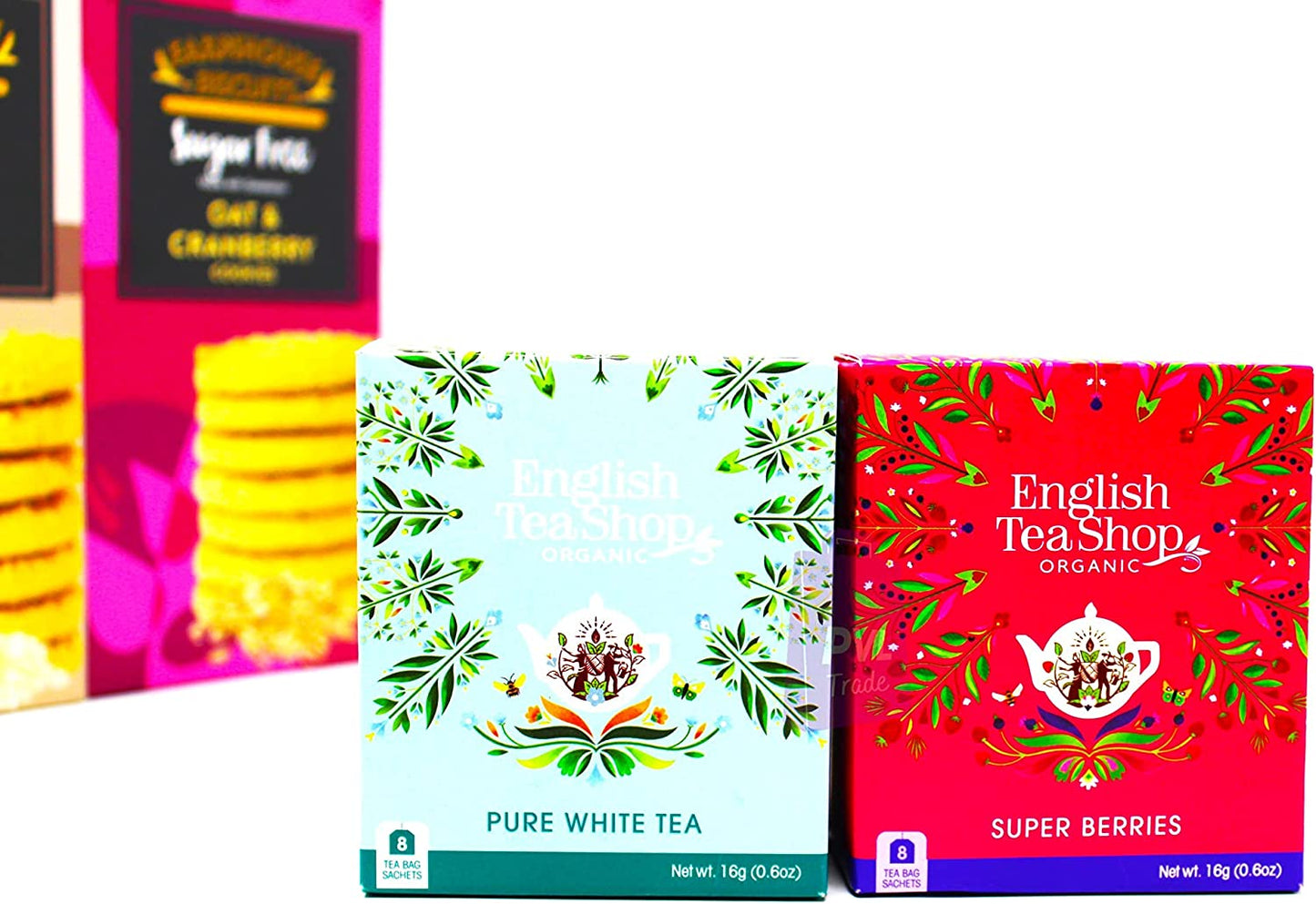 Sugar Free Farmhouse Biscuits, Sugar Free Tea/Coffee/Mixers Syrups & Organic Teas - Gift Set