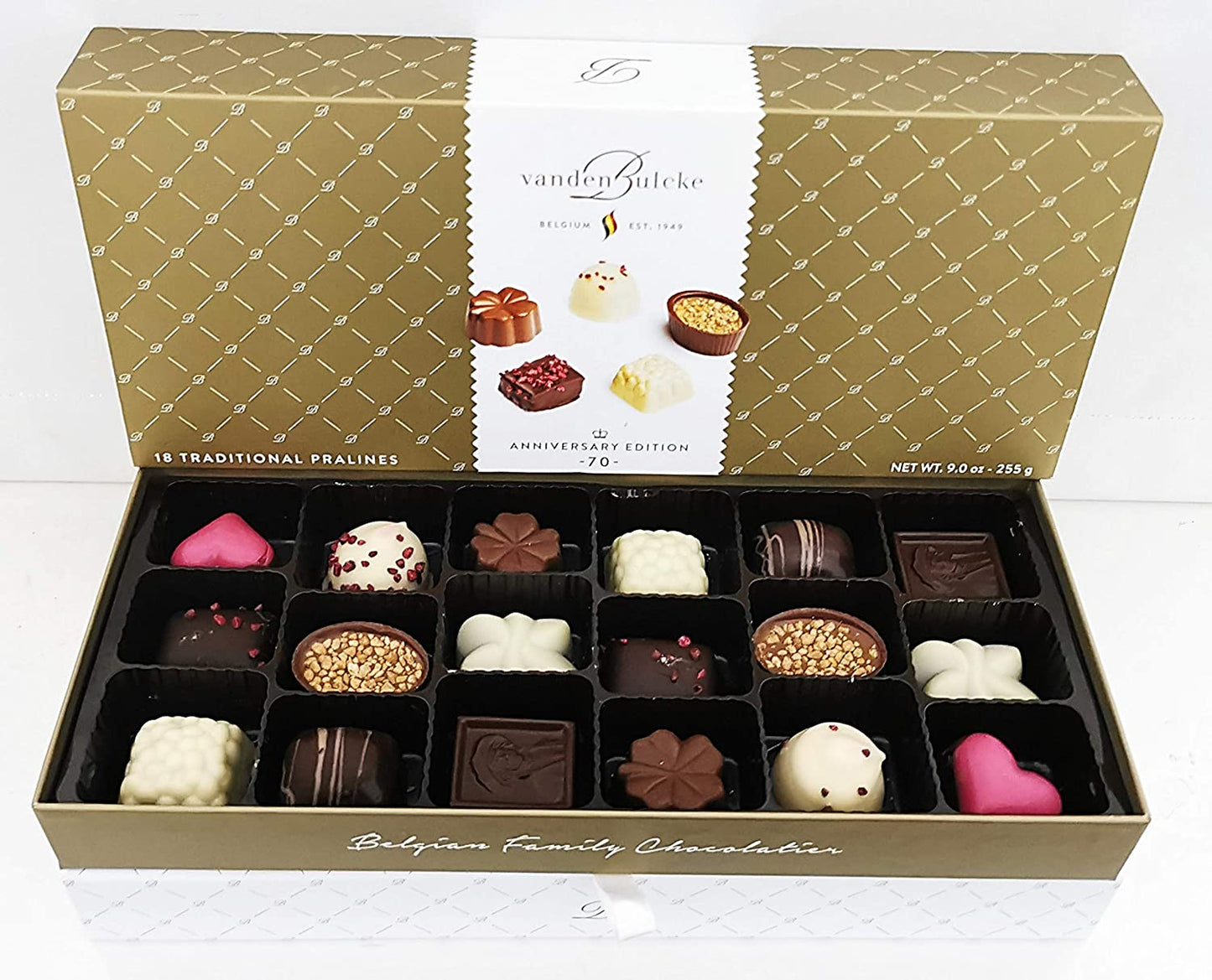 Vandenbulcke Belgian Chocolate Traditional Pralines Gift Box - 255g