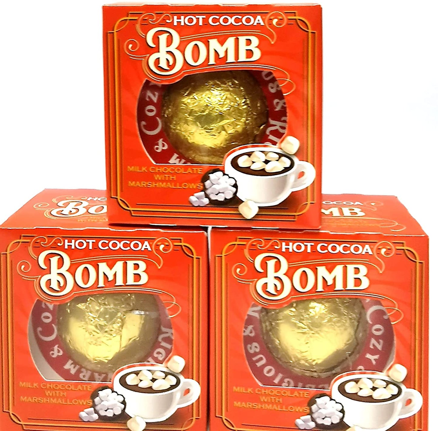 Hot Cocoa Bomb - Milk Chocolate with Marshmallows - Pack of 3