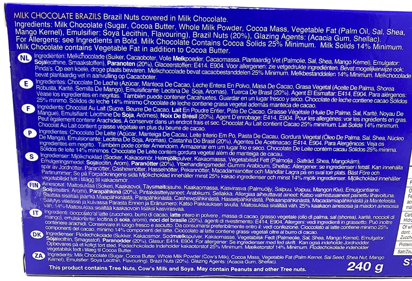 Walkers Milk Chocolate Brazil Nuts Gift Box - Brazil Nuts Covered in Milk Chocolate (240g x 2)