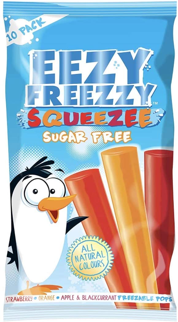 Sugar Free Eezy Freezzy Ice Lollies Pack of 3 (30 X 50ml Freeze pops) - Gluten Free - Vegan
