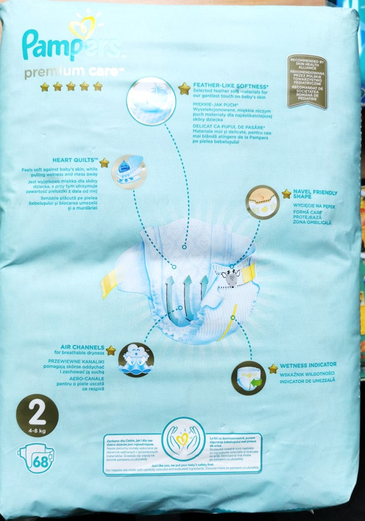 Pampers Premium Care Size 2, 68 Nappies