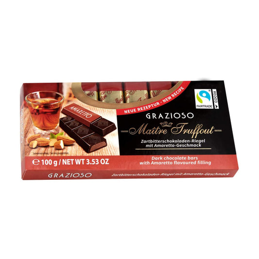 Maître Truffout Grazioso Dark Chocolate with Amaretto Cream Filling 100g