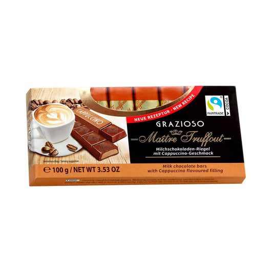 Maître Truffout Grazioso Milk Chocolate with Cappuccino Cream Filling 100g