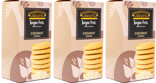 Farmhouse Biscuits Sugar Free Coconut Crunch Cookies - Pack of 3