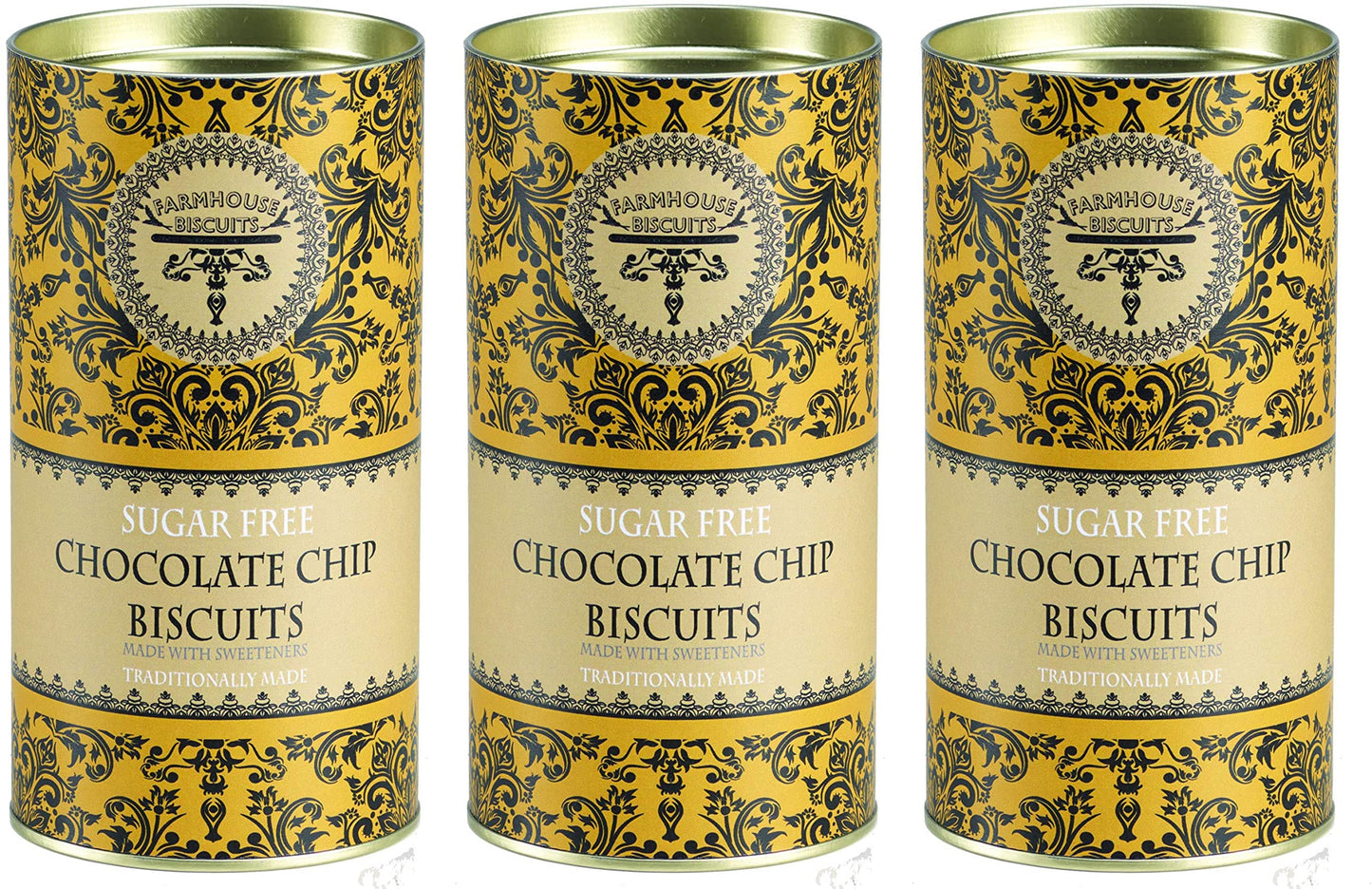 Farmhouse Biscuits Sugar Free Chocolate Chip Biscuits Gift Tube (Pack of 3)