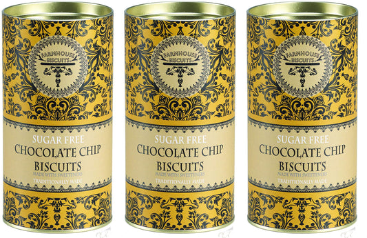 Farmhouse Biscuits Sugar Free Chocolate Chip Biscuits Gift Tube (Pack of 3)