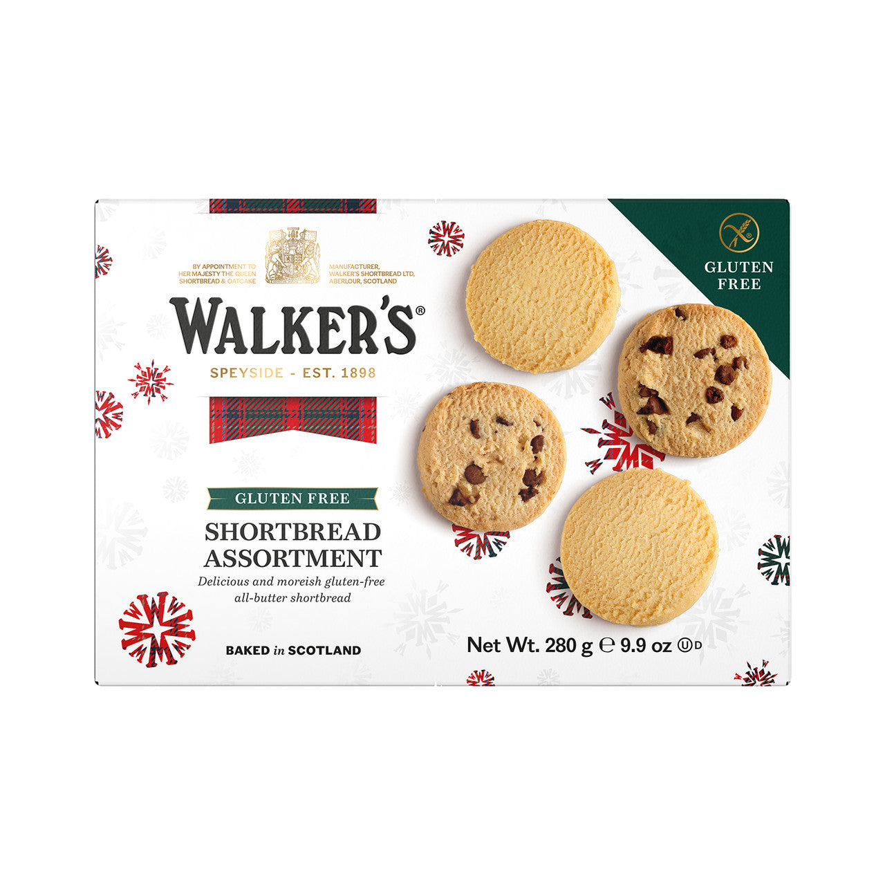 Walkers Shortbread Gluten Free Assortment (All Butter and Chocolate Chip Rounds) 280g