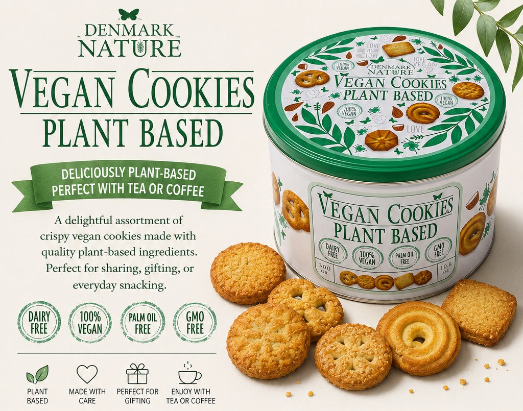 Denmark Nature Vegan Cookies Plant Based Gift Tin  | 300g