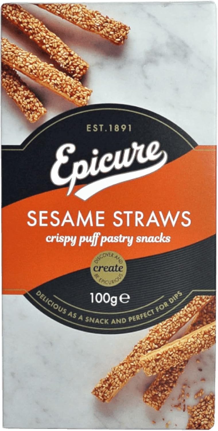 Epicure Crispy Puff Pastry Sesame Cheese Straws Party Mix Cheeseboard (5 x 100g)