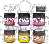 Bramble Breakfast & Afternoon Tea Jam Preserve Gift Pack - Strawberry, Blackcurrant, Raspberry, Apricot, Lemon Curd, Marmalade - 6 x 42g Jars