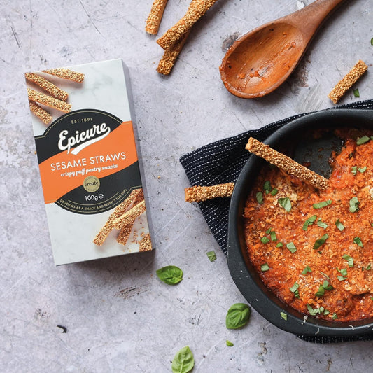 Epicure Crispy Puff Pastry Sesame Cheese Straws Party Mix Cheeseboard (5 x 100g)