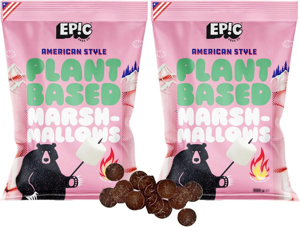 EPIC American Style Large Gluten Free & Vegan Marshmallows (2 x 200g) with Dairy Free Choccy Buttons (25g)