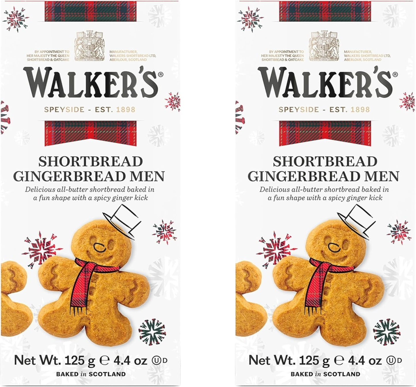Walkers Shortbread All Butter Mini Gingerbread Men Biscuits, Pack of 2 x 125g