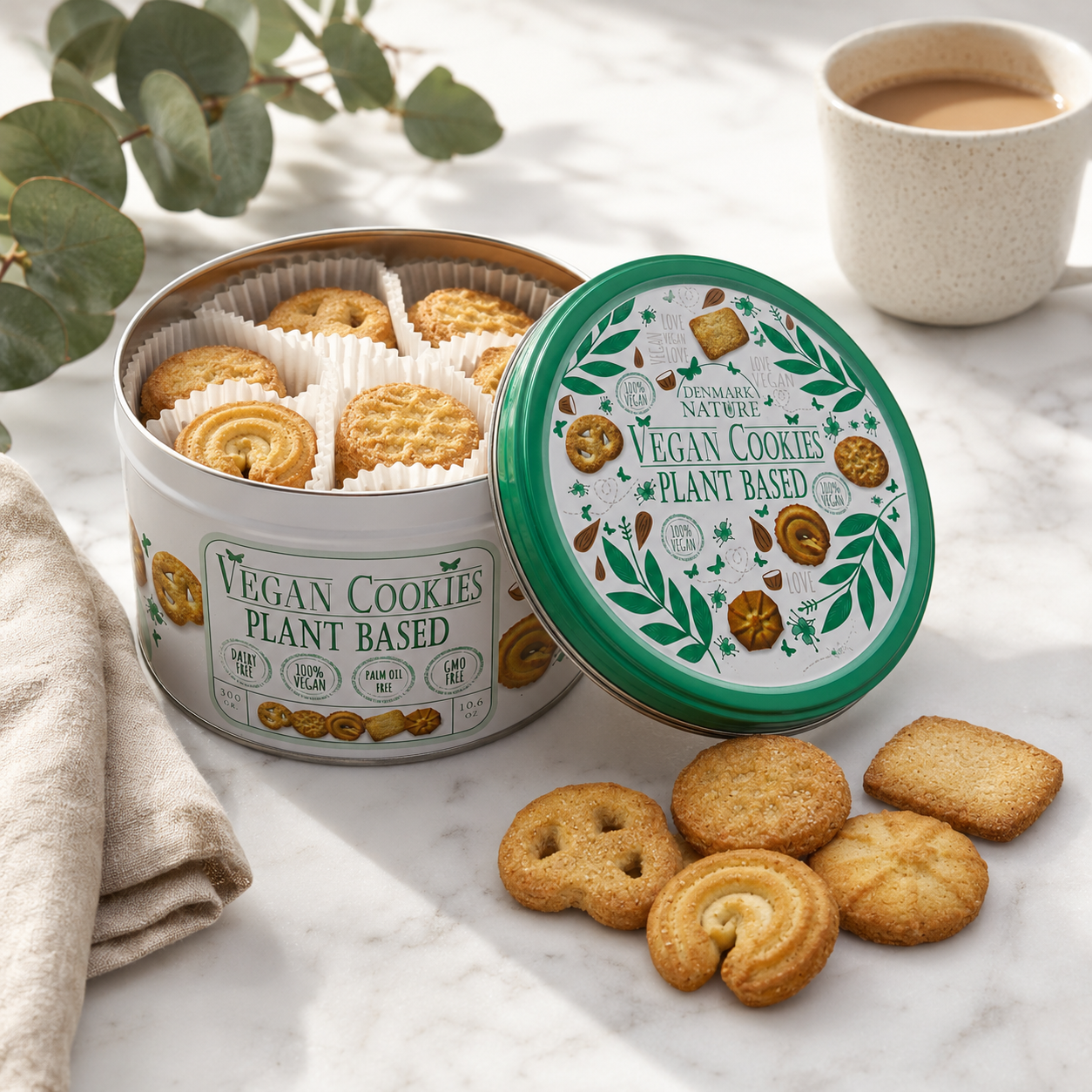 Denmark Nature Vegan Cookies Plant Based Gift Tin  | 300g