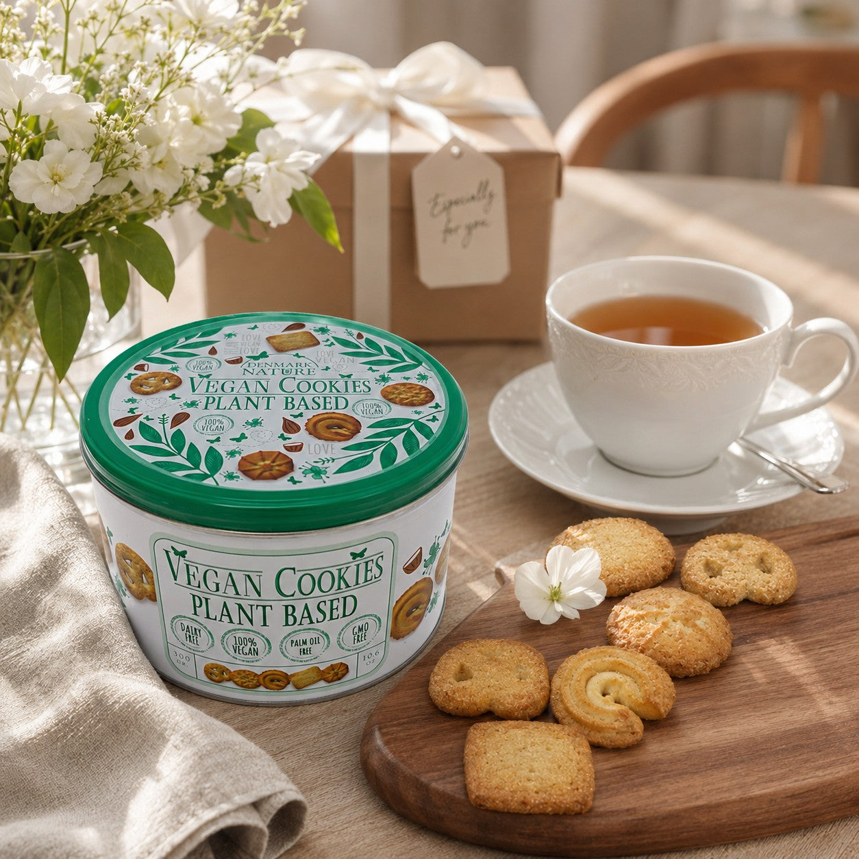 Denmark Nature Vegan Cookies Plant Based Gift Tin  | 300g